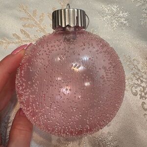 8 Pink Textured Ornament